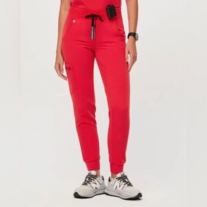 Figs Neon Red Zamora Jogger